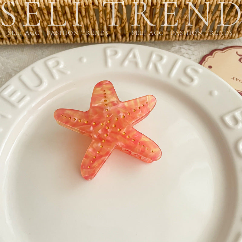 Wholesale Ocean Series Whale Conch Pearl Acetate Clip